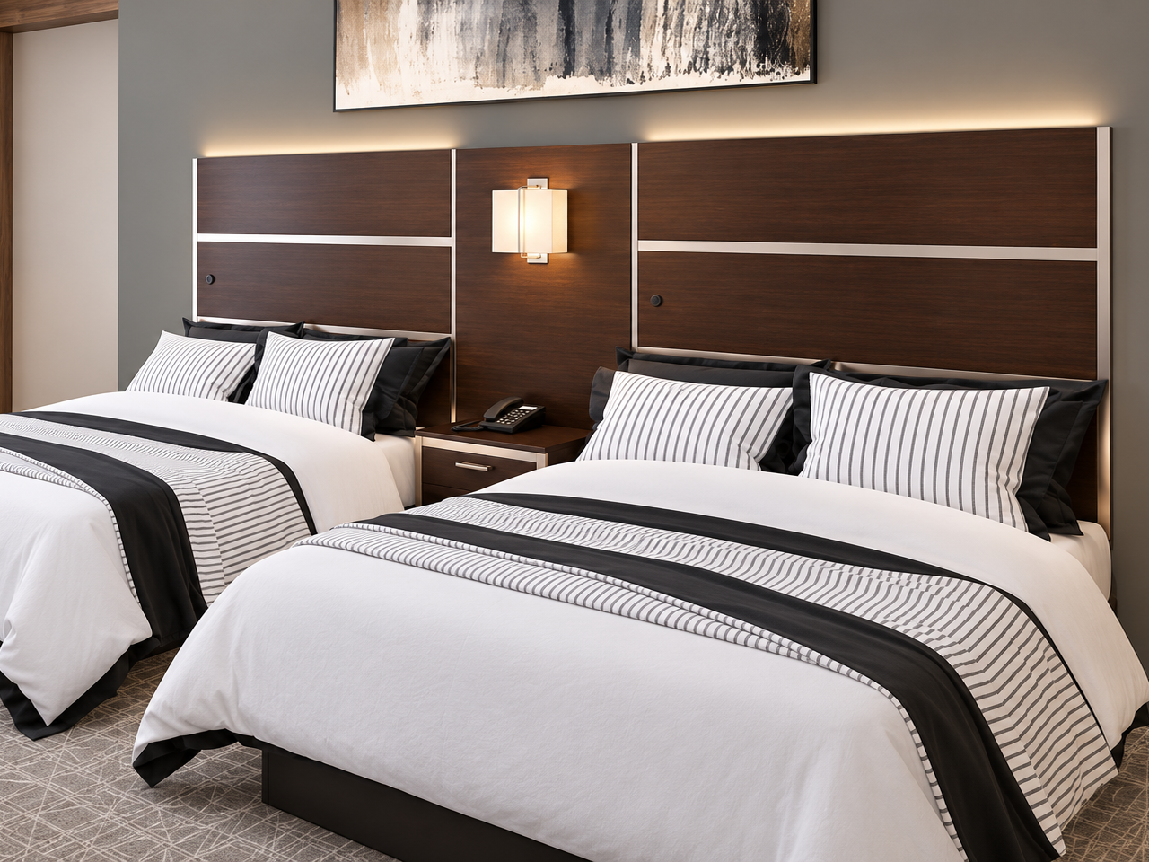 modern and well lit headboards hotel 