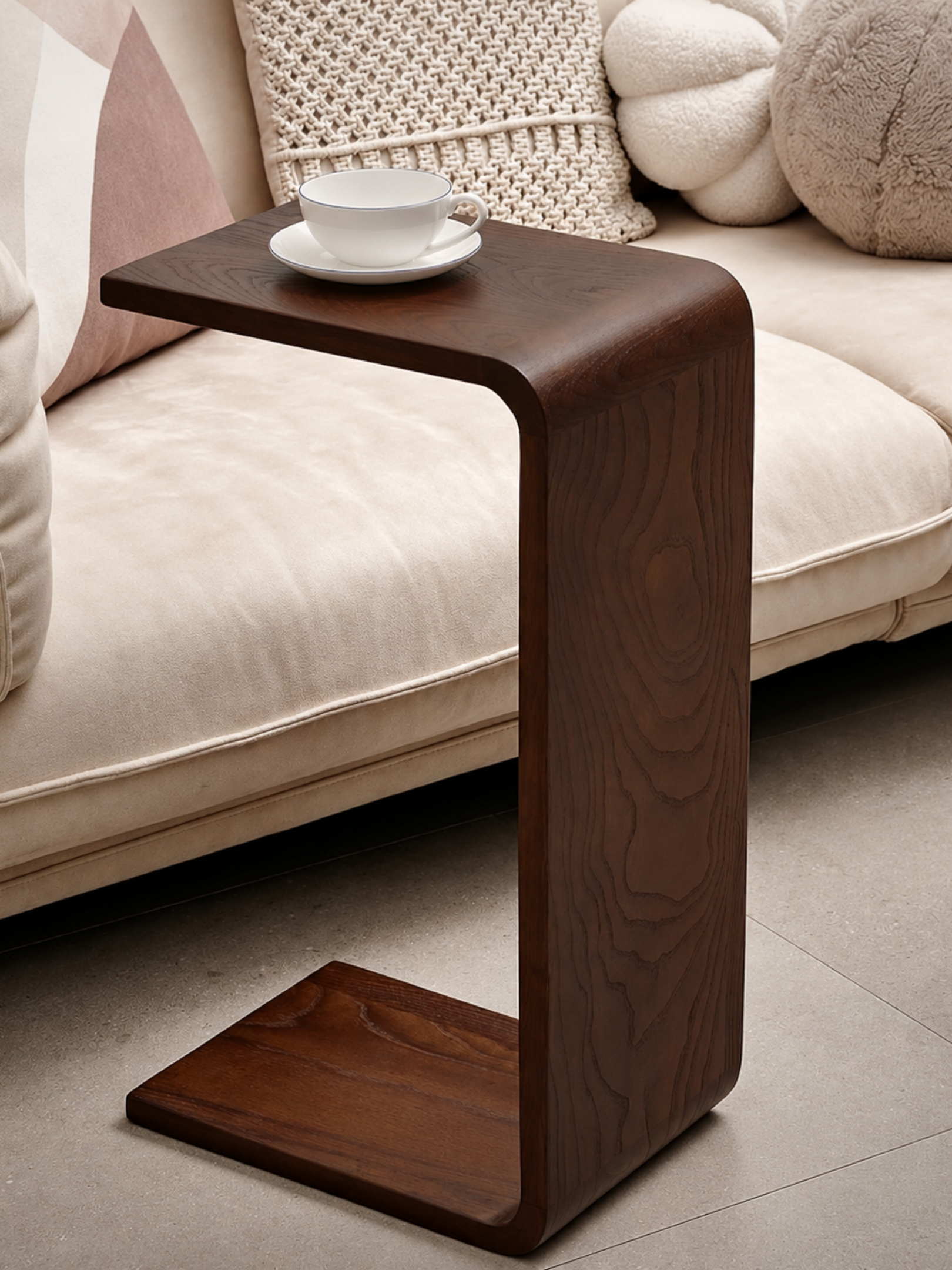 c-table in hotel room by couch