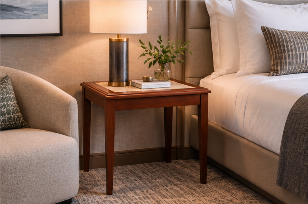 occasional table in hotel room 